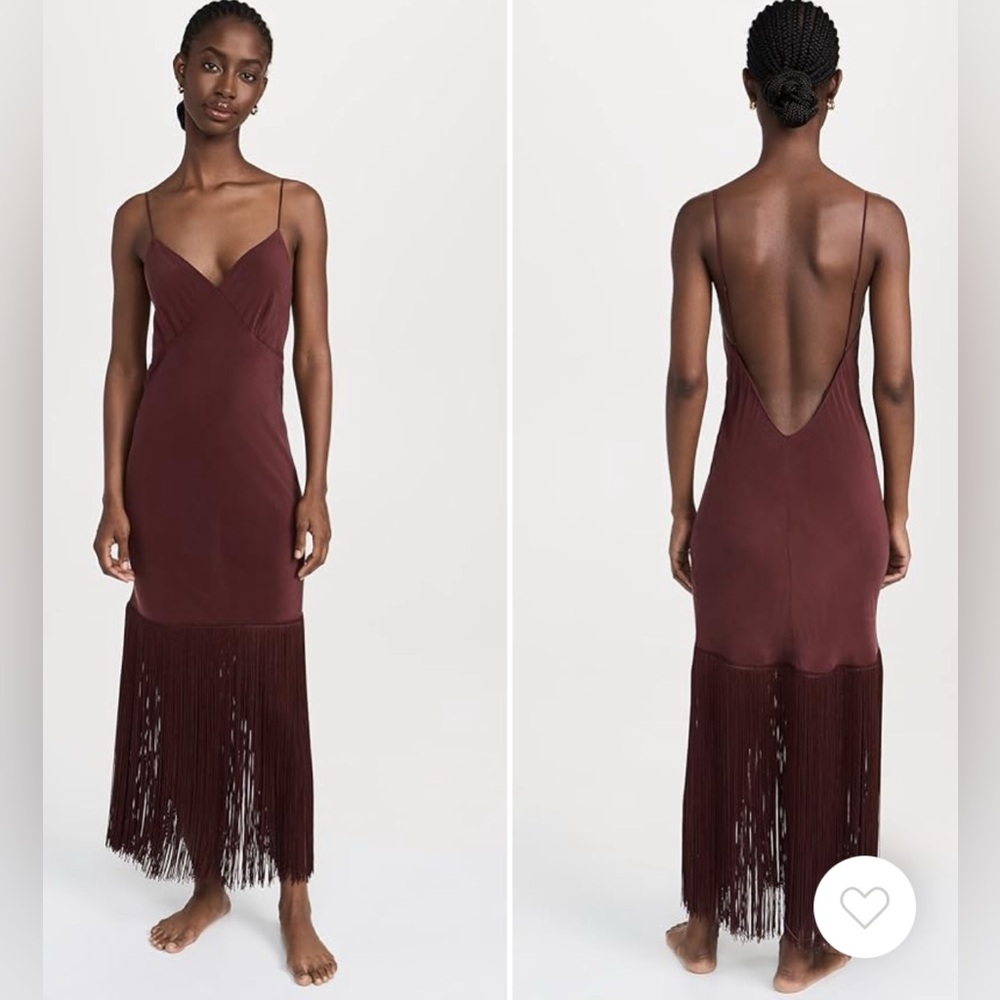 NWT Silk Olivia von Halle Zoya Fringe Trim Slip